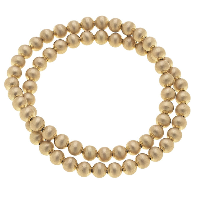 women’s antique gold bangles-Cypress Ball Bead Stretch Bracelet