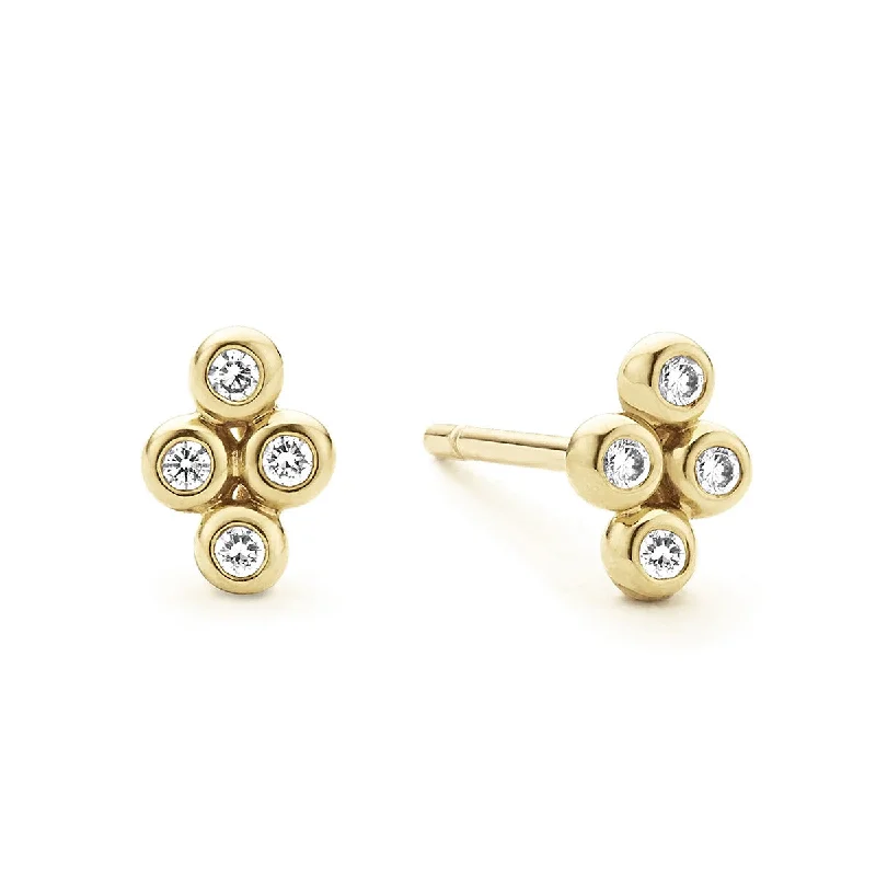 women’s gold stud earrings-Diamond Mini Stud Earrings