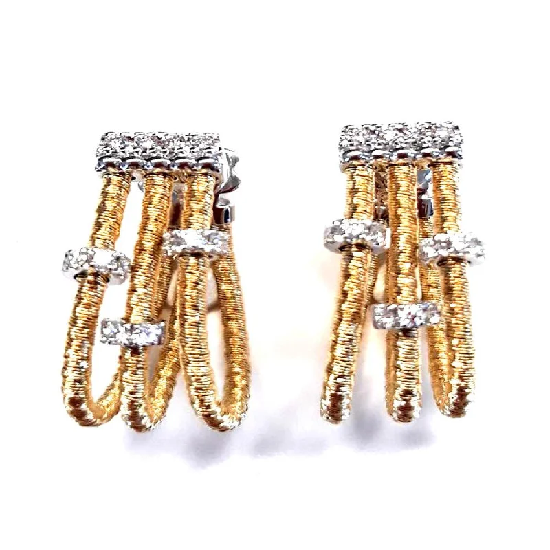 women’s bohemian earrings-Diamond 3 Strand Earrings