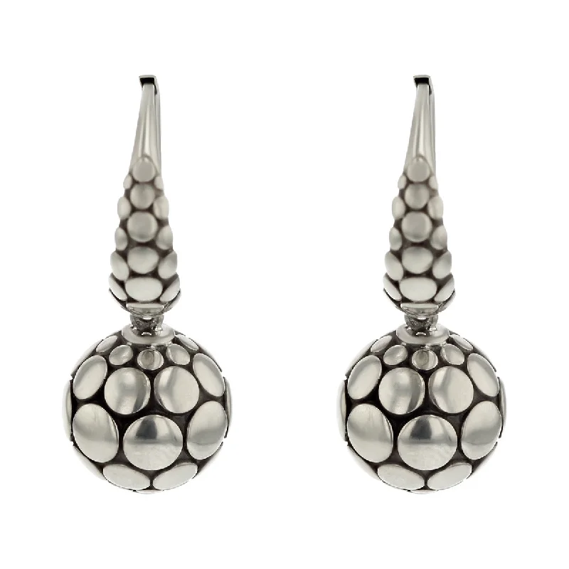 women’s dangling hoop earrings-John Hardy Sterling Silver Dot Collection Ball Drop Earrings