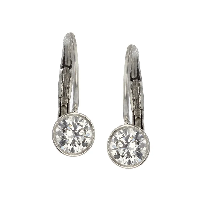 women’s gemstone earrings-Classic Diamond Lever Back Earrings