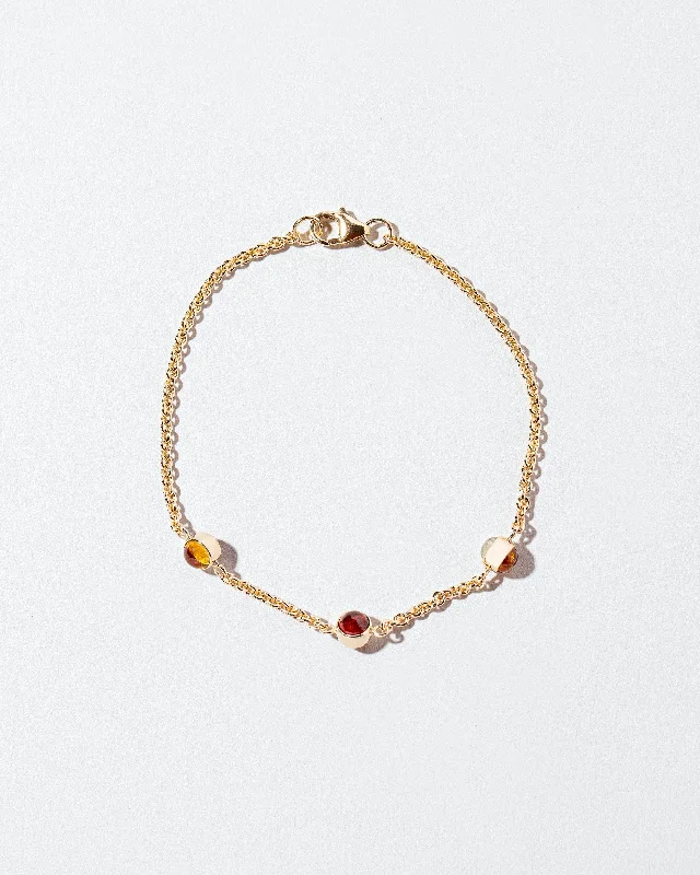 women’s crystal bracelets-Birthstone Bracelet - Three Bezels