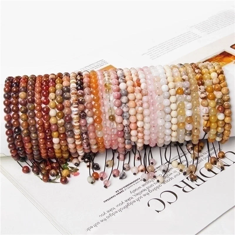 women’s pearl bracelets-Fashion Crack Natural Stone Crystal Beaded Bracelets