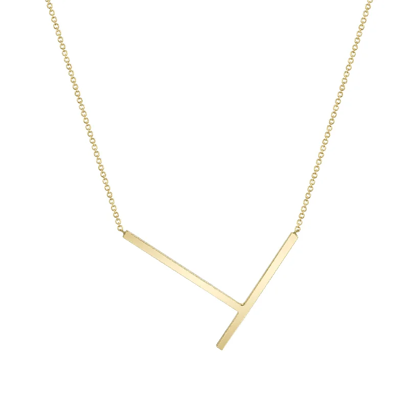 women’s fashion chain necklaces-Linear Necklace