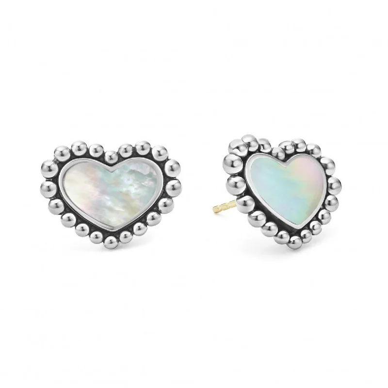 women’s dainty earrings-Heart Stud Earrings