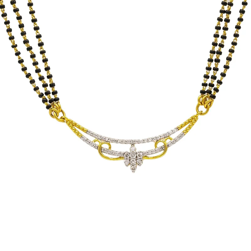 women’s adjustable necklaces-18K Yellow Gold Diamond Mangalsutra Necklace W/ 0.34ct VS-SI Diamonds