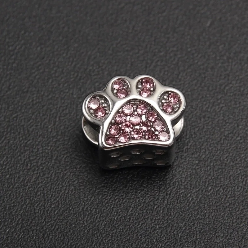 |PA04-2 Dog Paw Prints Pink Zirconium Lantern Ring