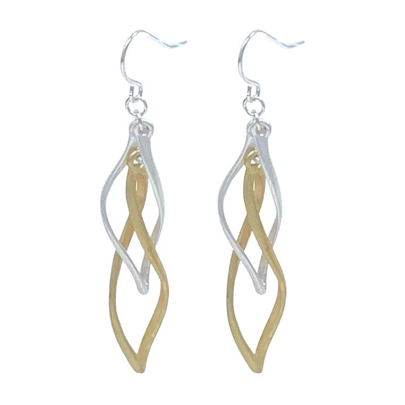 women’s personalized diamond earrings-Gold & Silver Twisted Hoop Earrings