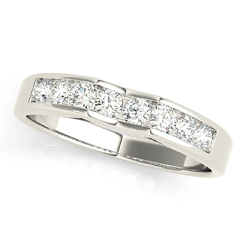 women’s contemporary engagement rings-Channel Set Round Diamond Wedding Band