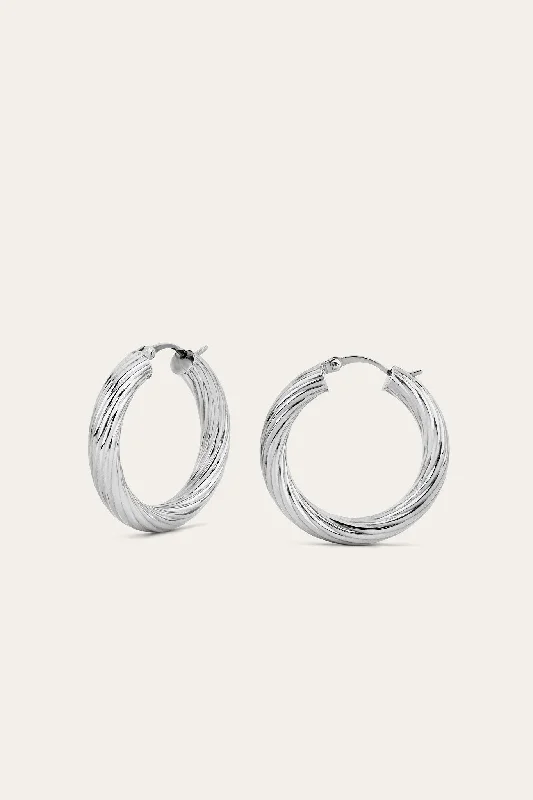 women’s high-quality earrings-Baby Capri Silver Hoops