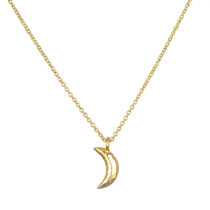 women’s dainty necklaces-Moon 14kt Gold Pendant Necklace