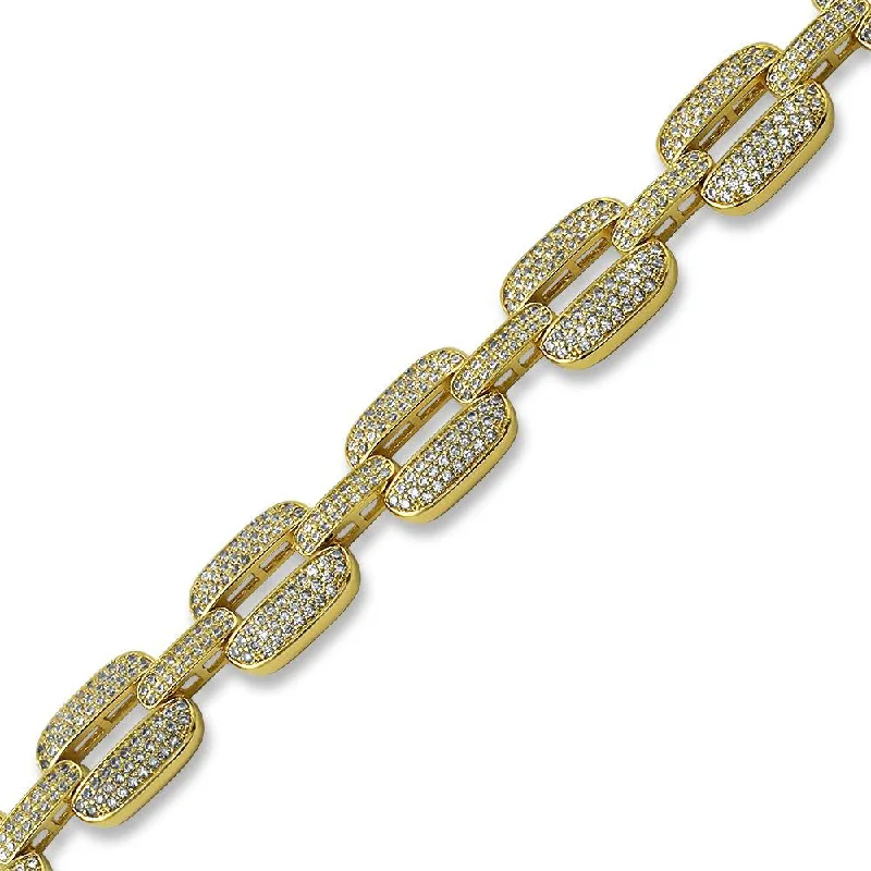 women’s chunky bangles-Bubble Triple Link Bling Bling Bracelet