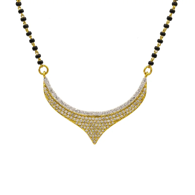 women’s crystal necklaces-18K Yellow Gold Diamond Mangalsutra Necklace W/ 1.38ct VS-SI Diamonds