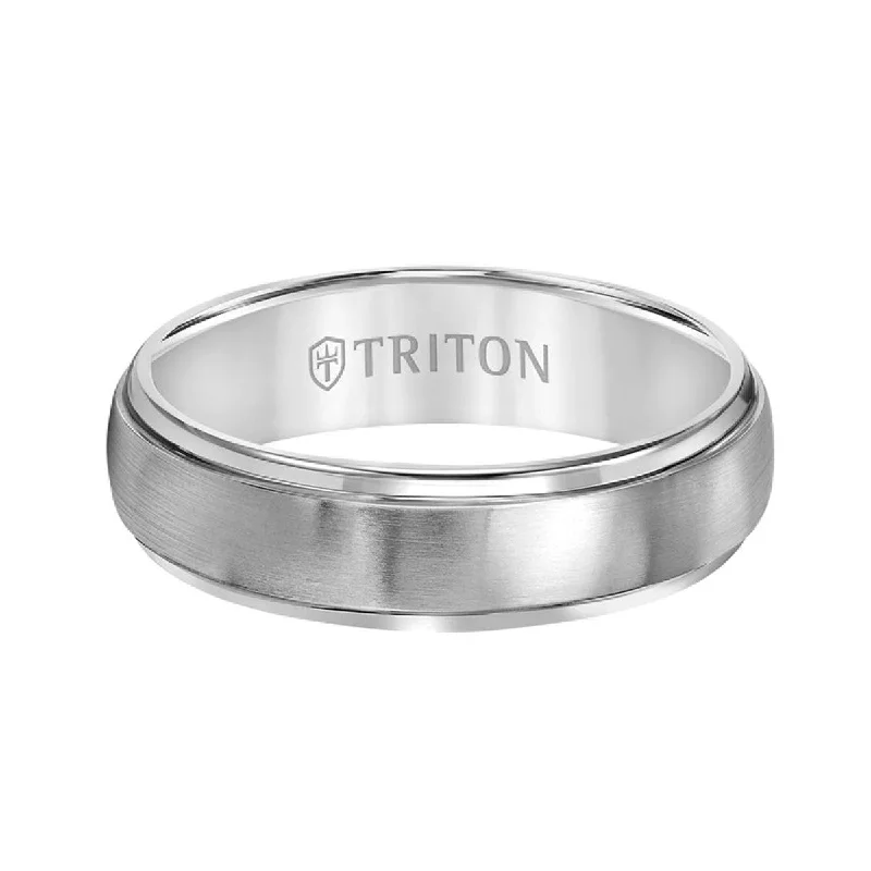 women’s engagement rings with a platinum band-Triton 6MM Titanium Wedding Band. Size 10