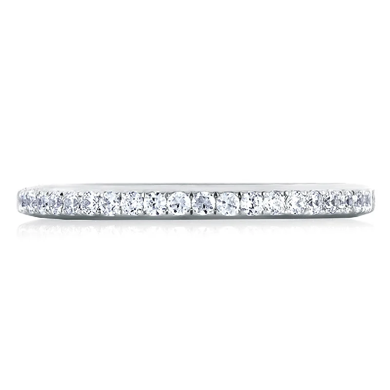 women’s emerald cut engagement rings-A. Jaffe Classic Pave Set Diamond Wedding Band MR1533/25