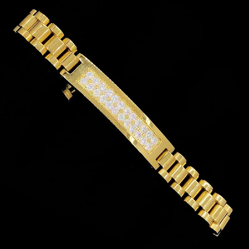 women’s simple cuff bracelets-ID Iced Out Skinny Pres Hip Hop Bracelet