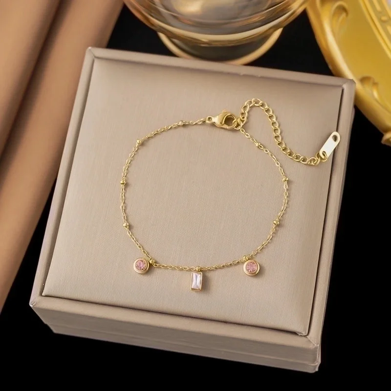 [Sle25] Pink Diamond Bracelet Gold