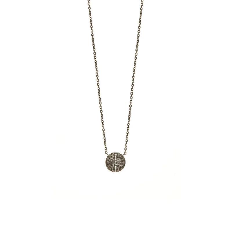 women’s luxury silver necklaces-Sterling Silver Rhodium Plated Diamond Necklace