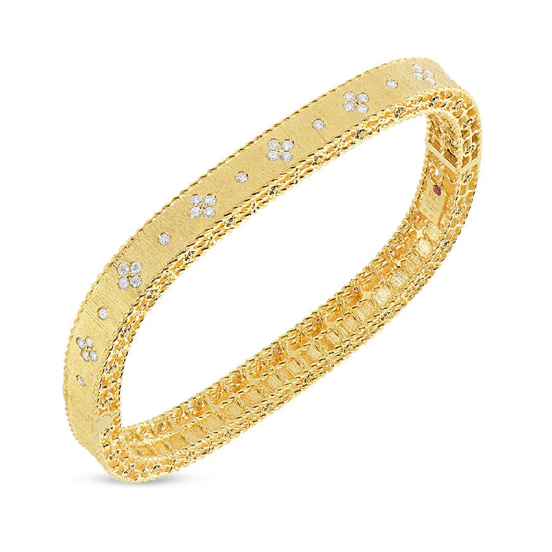 women’s stackable bracelets-Roberto Coin 18K Yellow Gold Princess Diamond Bangle Bracelet