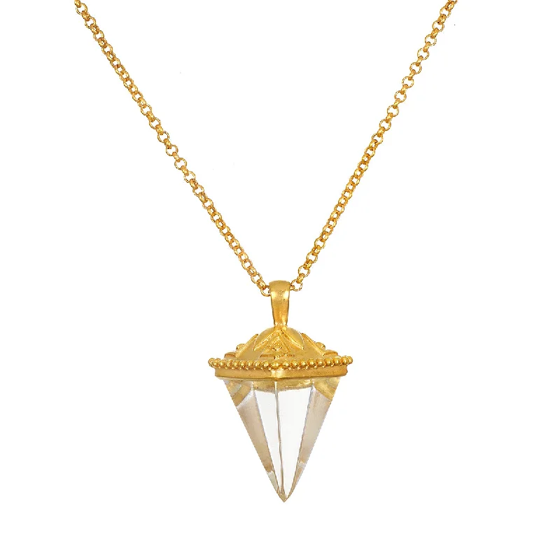 women’s layered gold necklaces-Truthful Guidance Crystal Pendulum Necklace