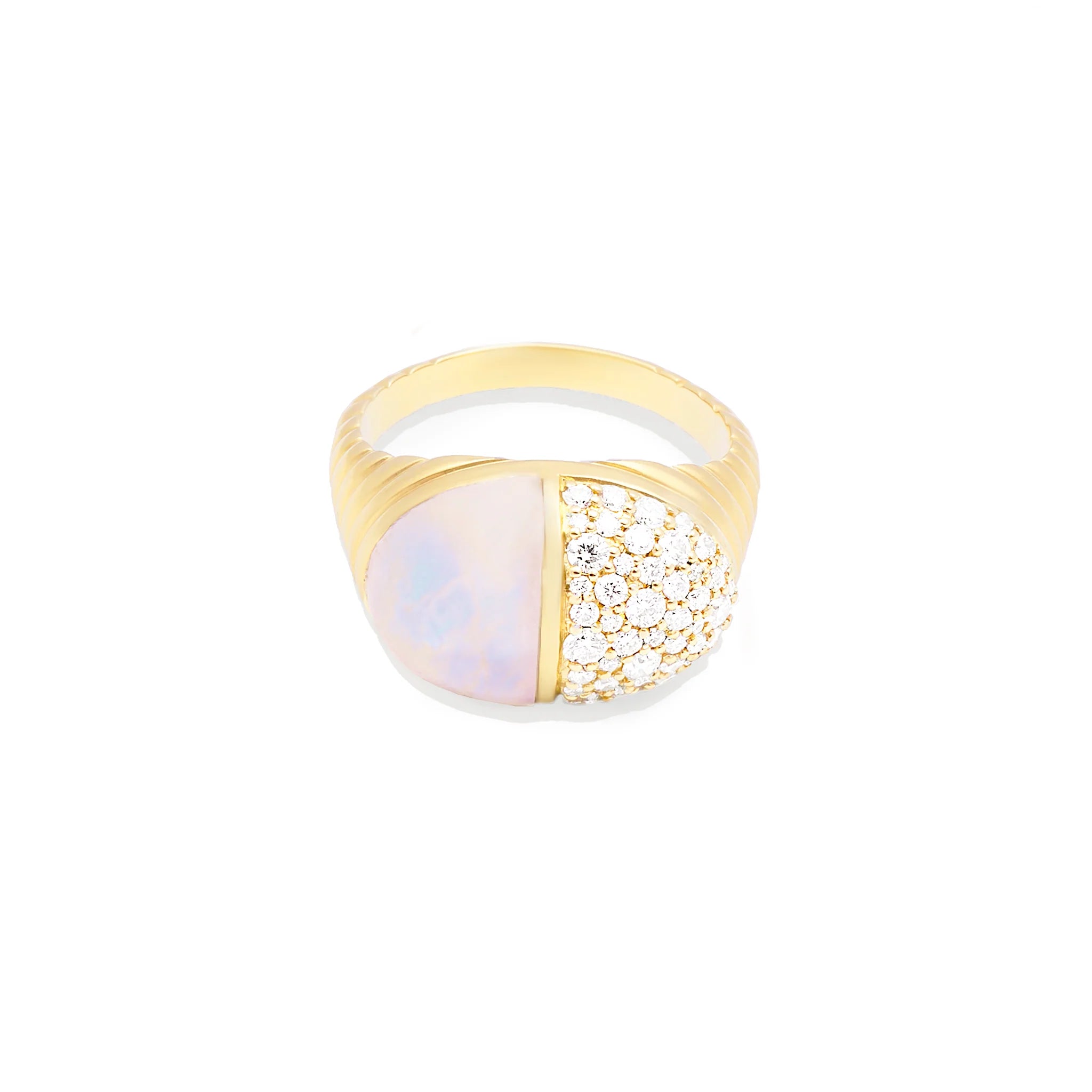 women’s vintage-inspired rings-Found Cap Gemstone Cocktail Ring