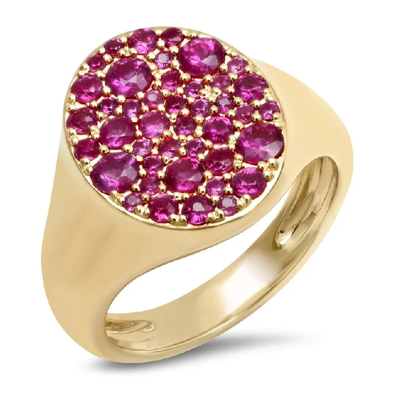 women’s wedding sets-Semiprecious Gemstone Pinky Signet Ring