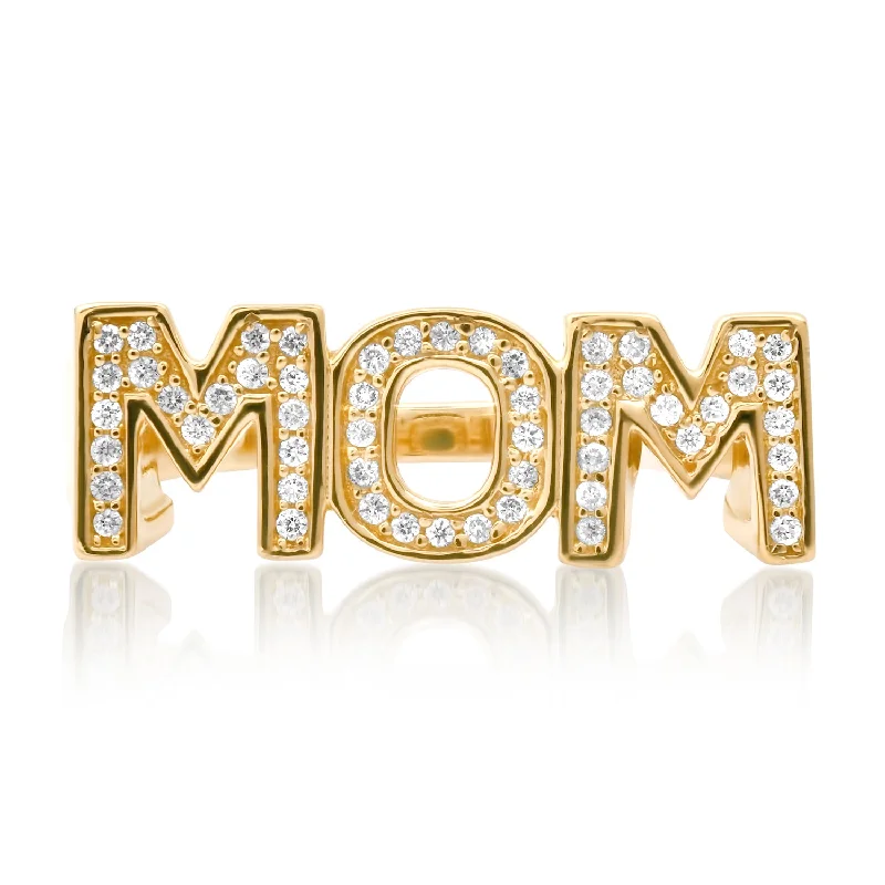 women’s matching rings-The Ultimate Diamond Mom Stacking Ring