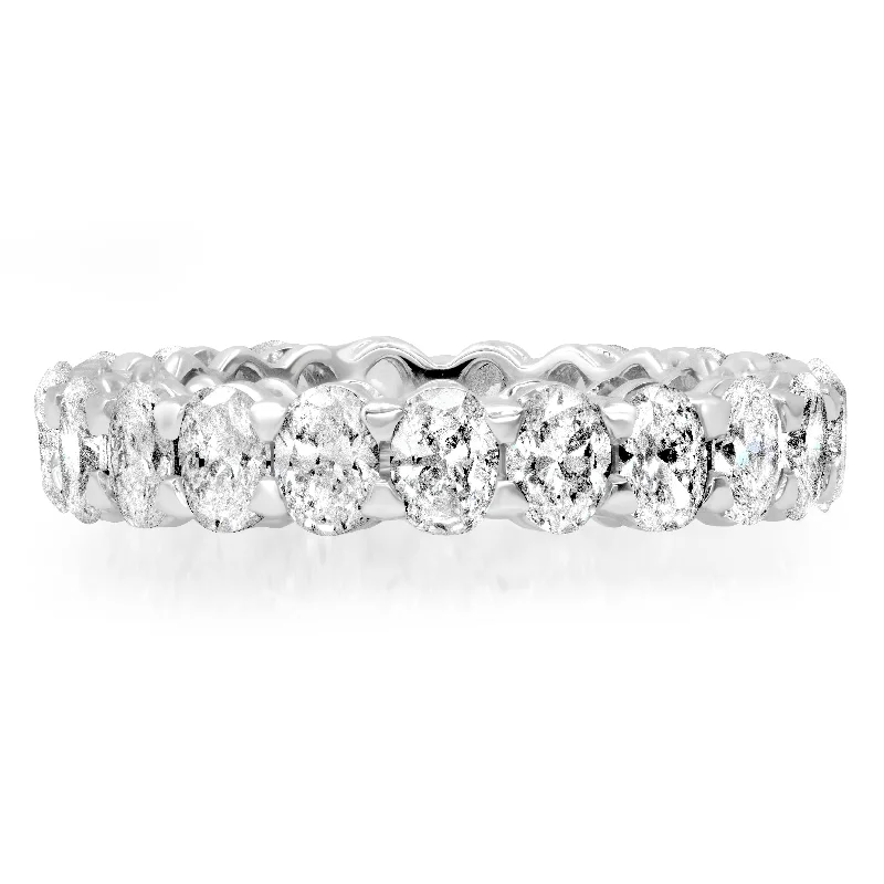 women’s designer engagement rings-Sustainable Diamond Oval Eternity Band Ring