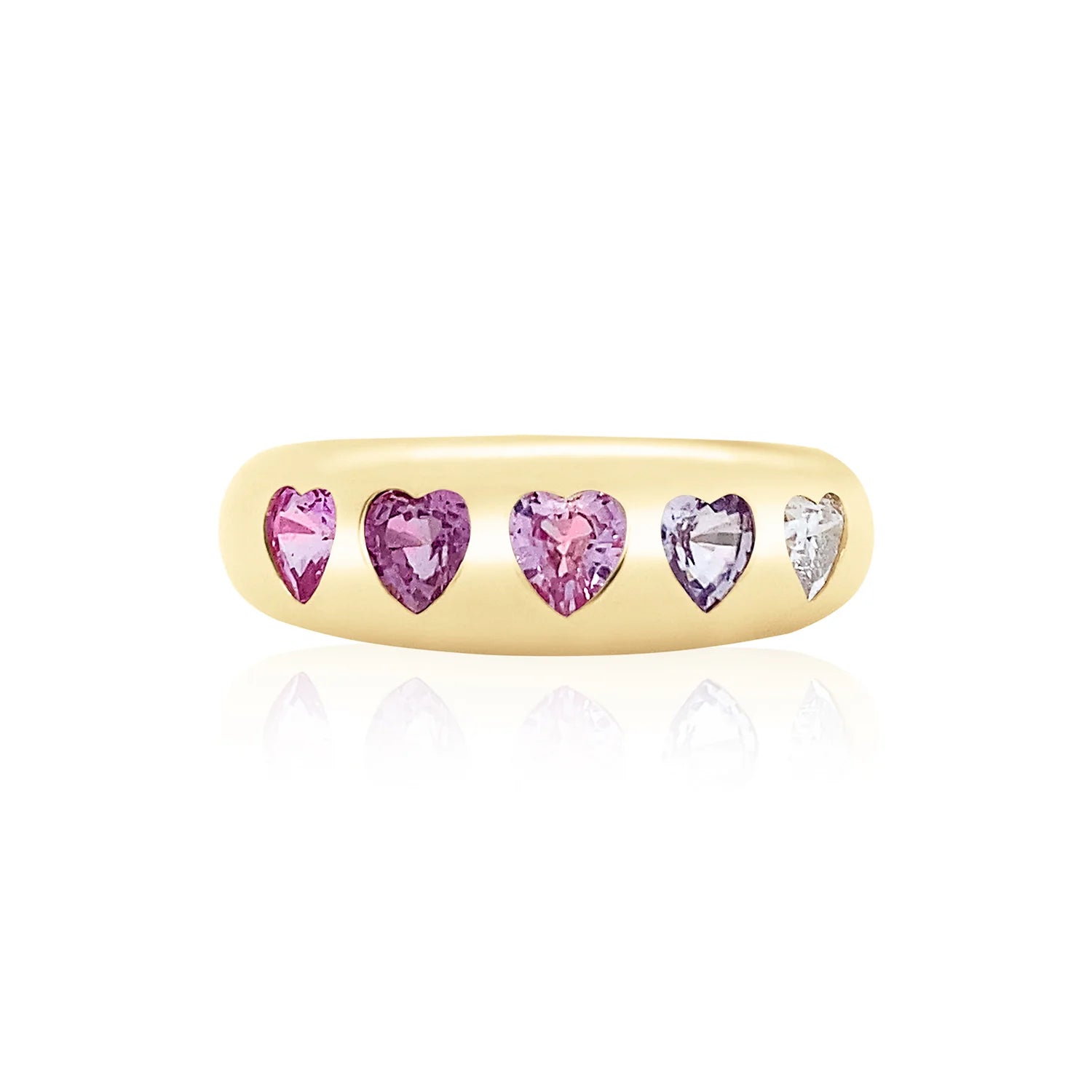 women’s white diamond rings-Pink Sapphire Classic Heart Ring