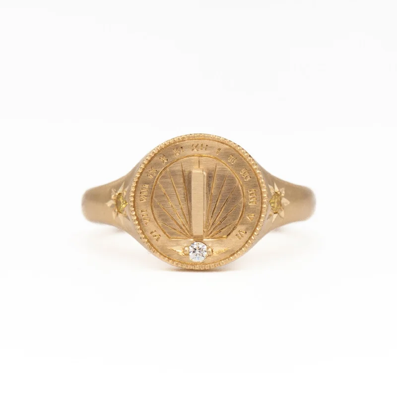 women’s 14k gold rings-Golden Hour Signet Ring