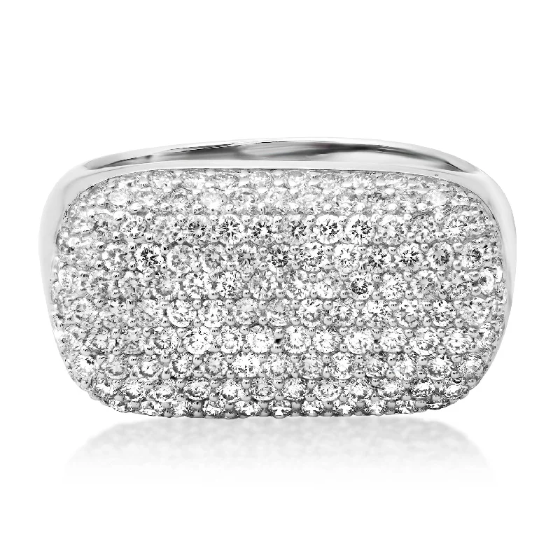 engagement rings for women-Diamond Drenched Statement Dome Ring