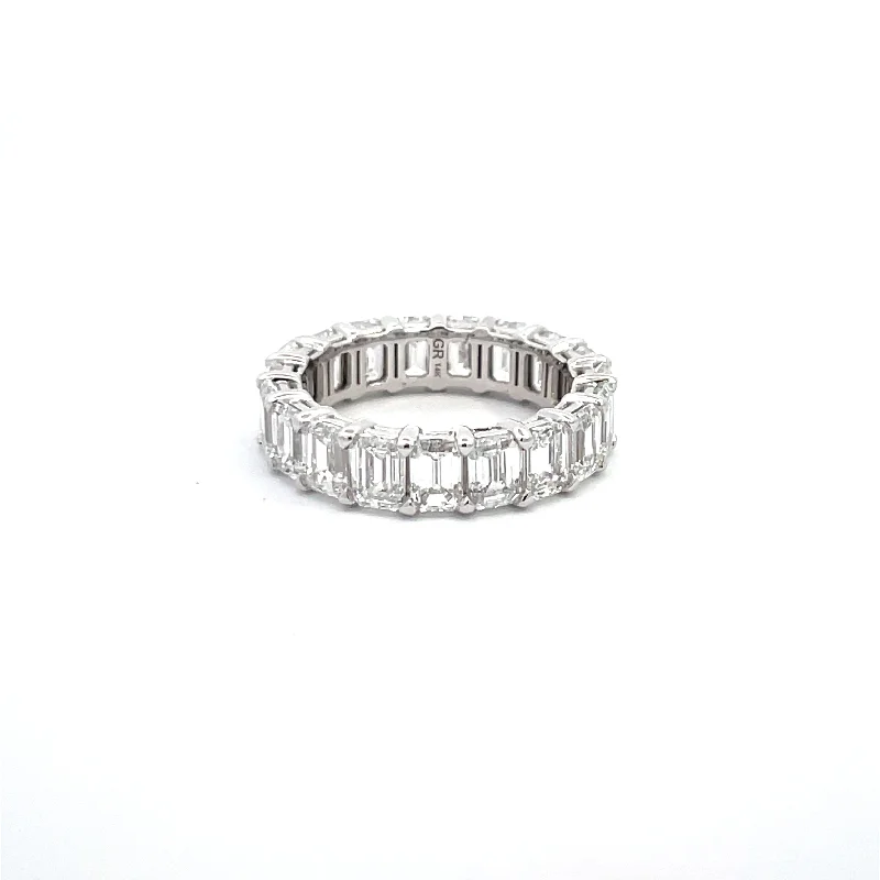 women’s classic engagement rings-Sustainable Emerald Cut Diamond Eternity Band Ring