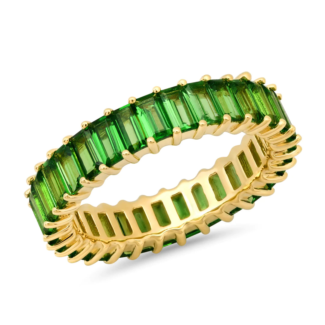 women’s open rings-Tsavorite Vertical Baguette Eternity Band Ring