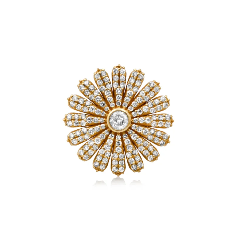 women’s sapphire rings-Diamond Daisy Cocktail Ring