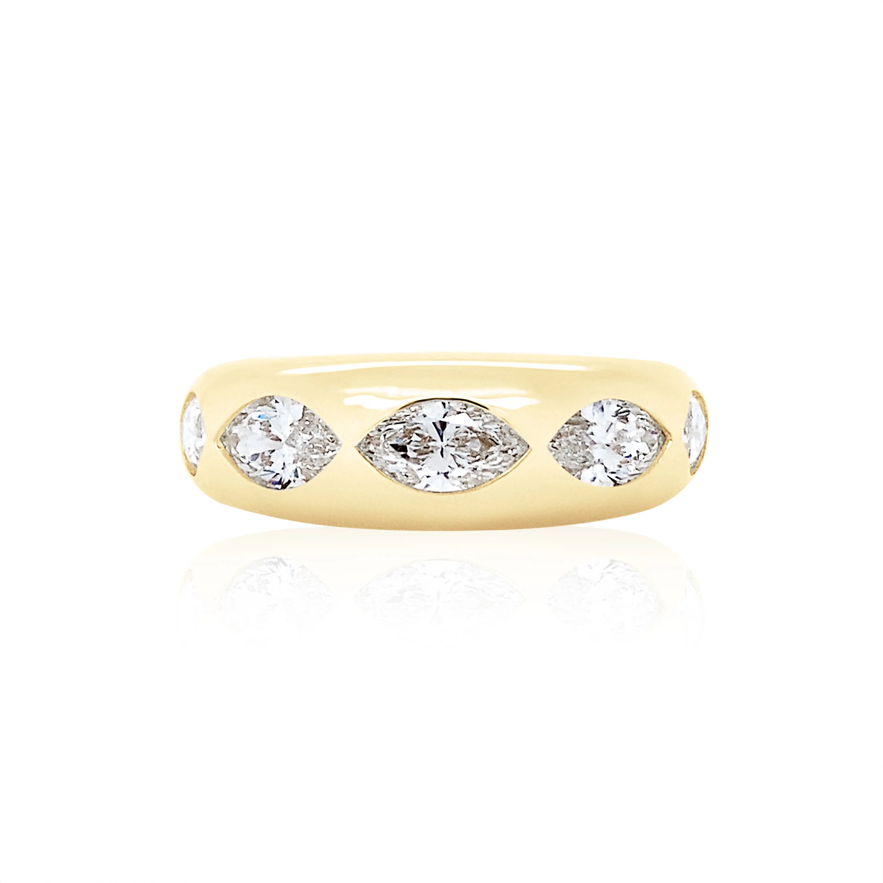 women’s fine rings-Five Stone Diamond Marquise Classic Ring