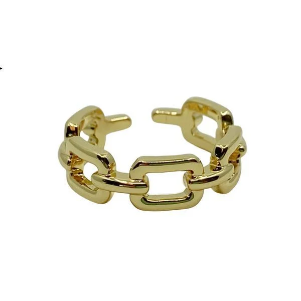 custom rings for women-Link Adjustable Ring; Gold Fill (RG4080)