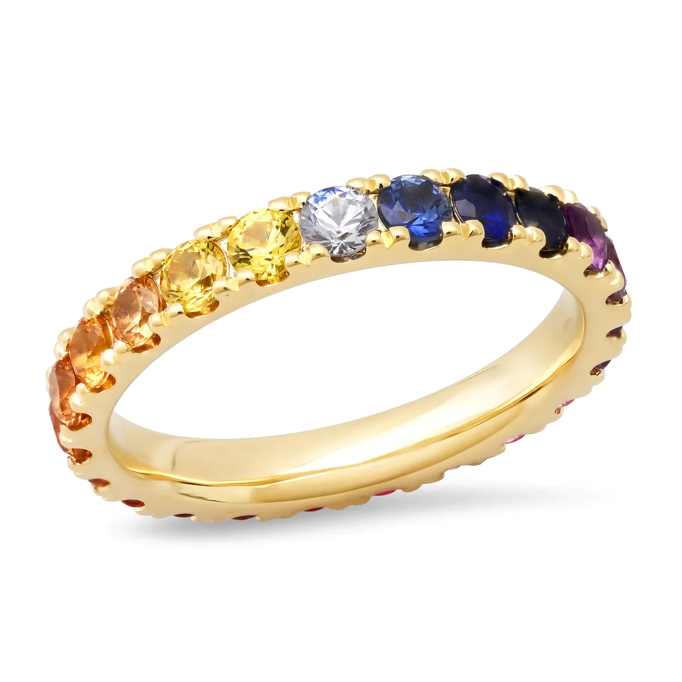 women’s gemstone wedding rings-Large Sunset Eternity Band