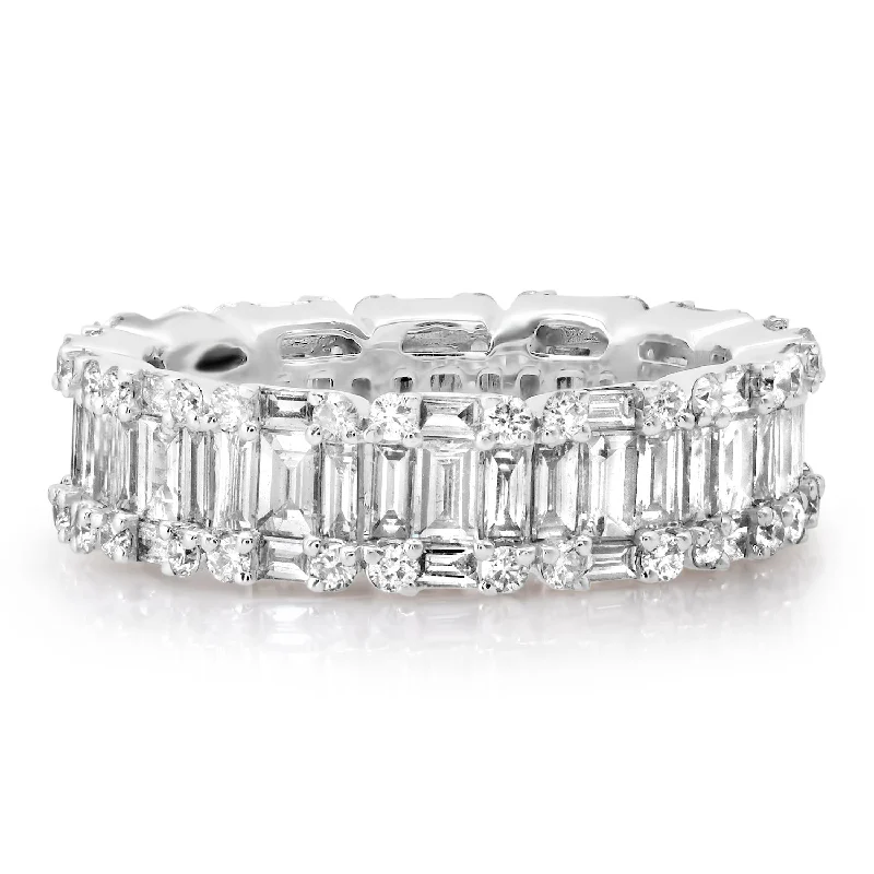 women’s elegant rings-Diva Diamond Illusion Eternity Band Ring