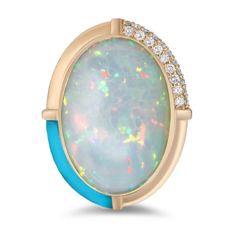 women’s wedding sets-One of a Kind Opal & Turquoise Sugar & Spice Ring