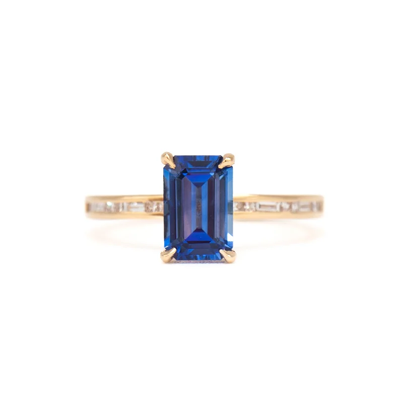 women’s sapphire rings-1.65 ct Emerald-cut Blue Sapphire Portico Ring