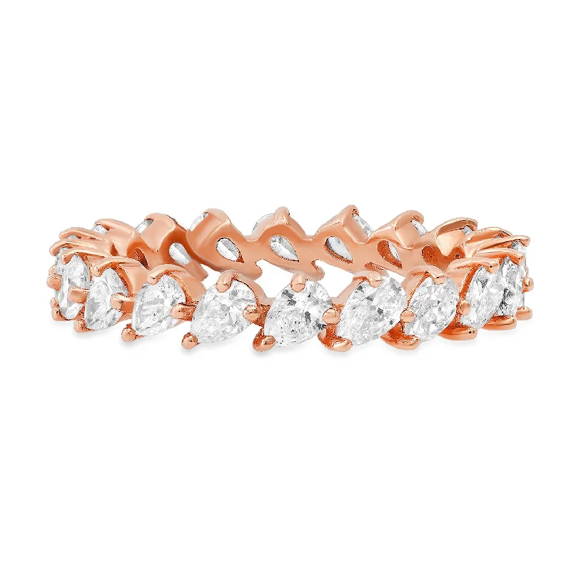 women’s open rings-Endless Pear Shape Diamond Eternity Band