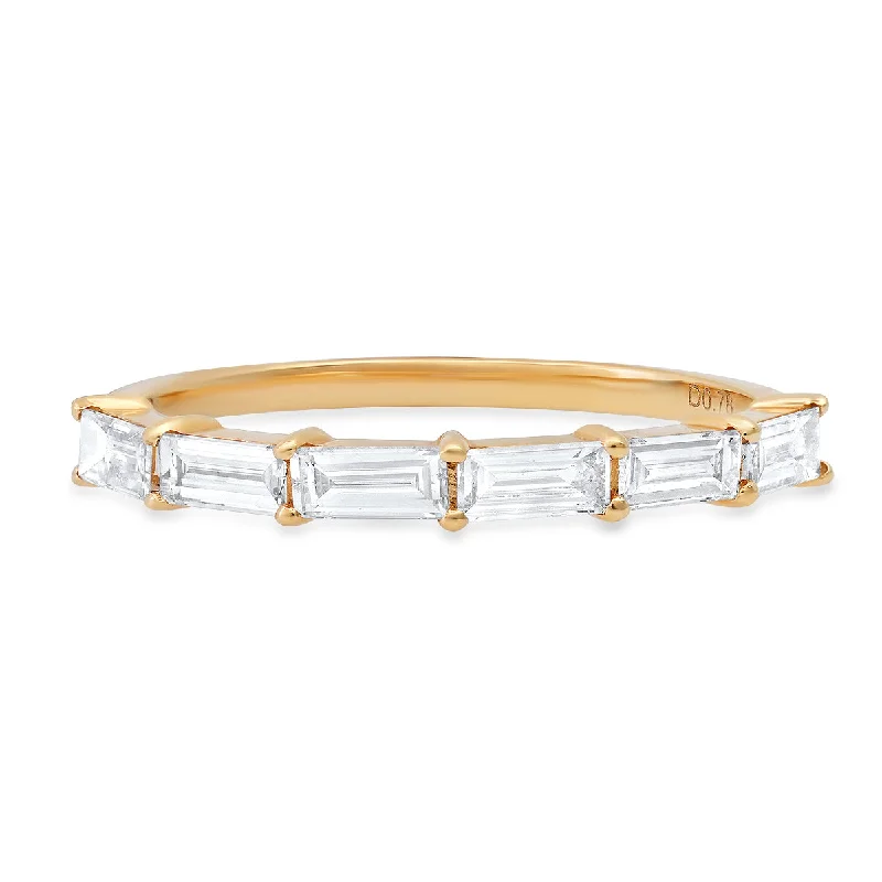 women’s high-quality rings-Essential Emerald Cut Diamond Stacking Ring