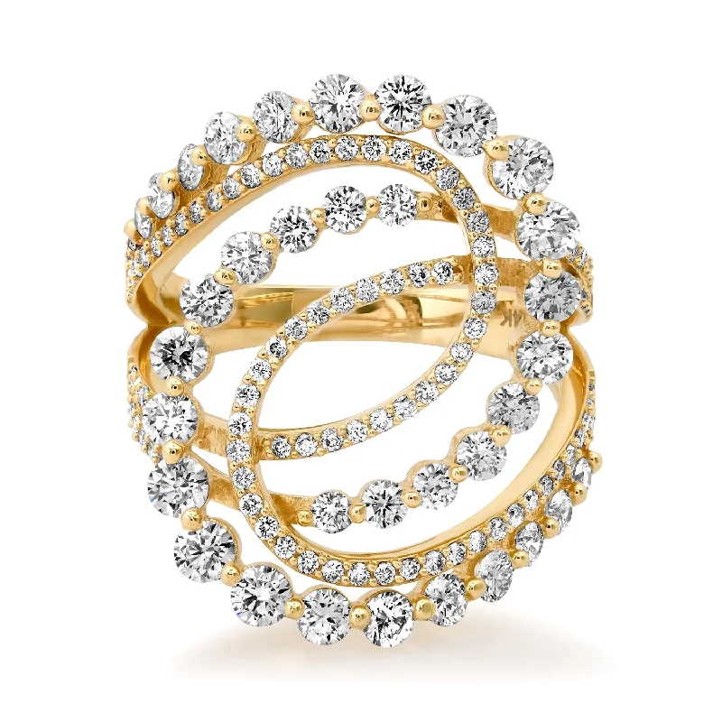 women’s promise rings-Swirl & Shine Graduated Diamond Statement Ring