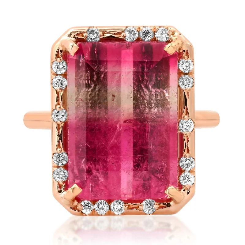 women’s vintage wedding rings-One of a Kind Hot Pink Tourmaline Statement Ring