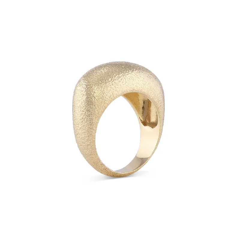 women’s designer rings-Valencia Luster Finish Gold Bombay Ring