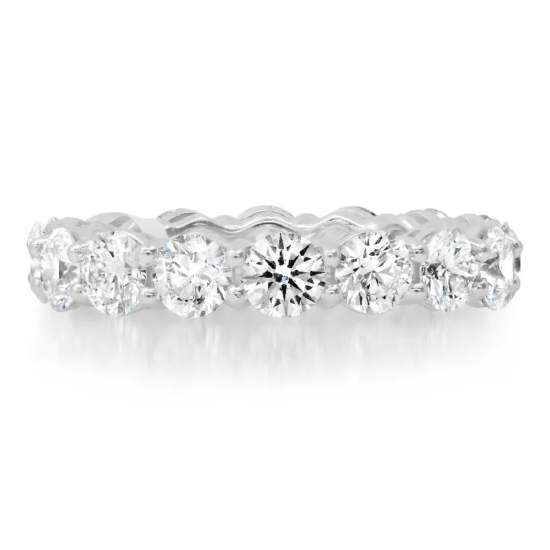 women’s minimalist engagement rings-Sustainable Round Cut Diamond Eternity Band Ring