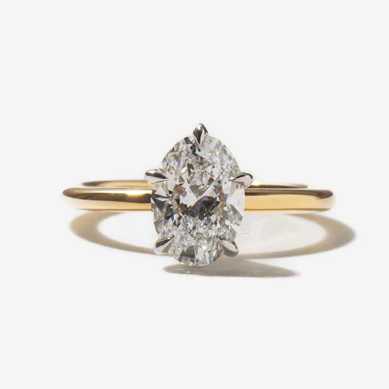 women’s elegant rings-1.50 ct Lab-Grown Oval Diamond Vault Ring