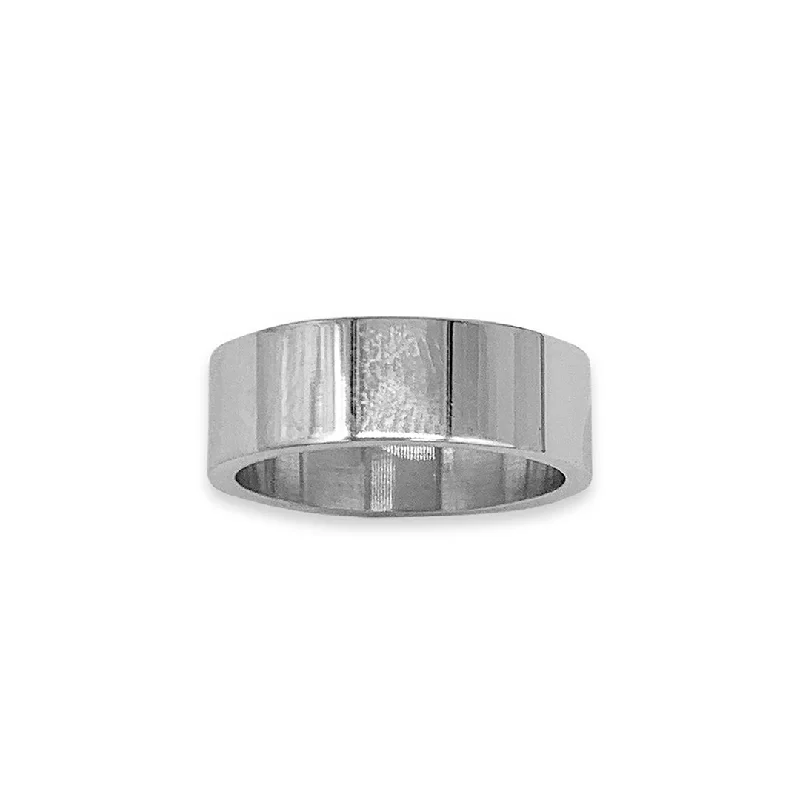 women’s multi-stone rings-Tarnish Resistant Rhodium Plated Stacking Ring