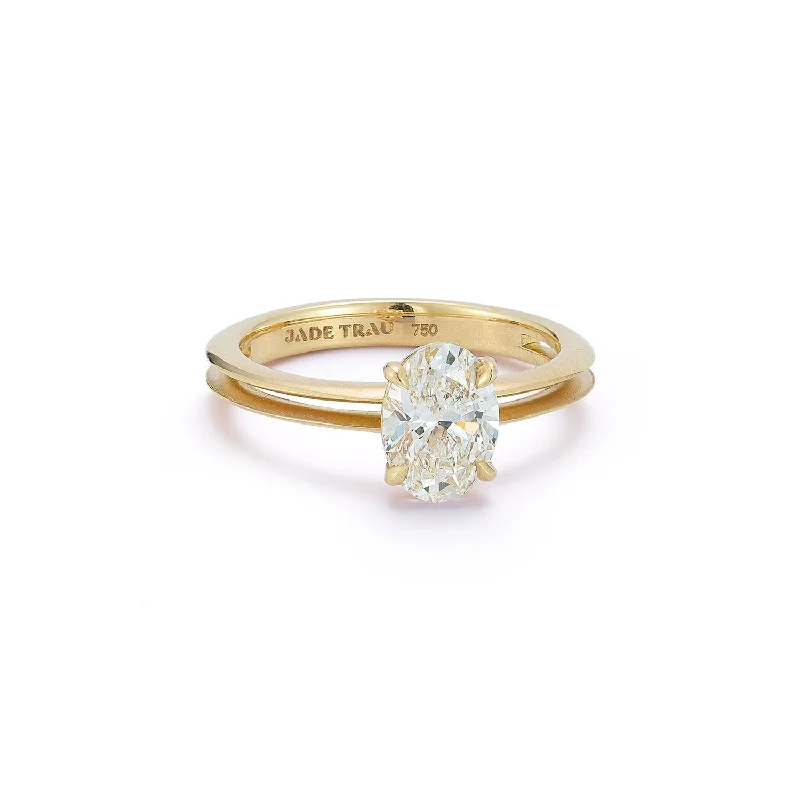 women’s white diamond rings-Jane Oval Solitaire Ring (1.22tcw)