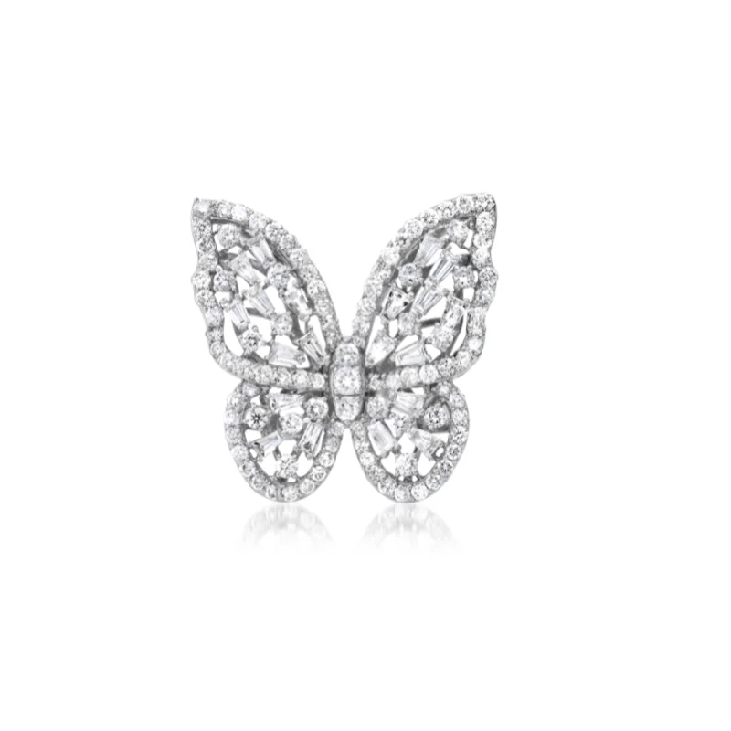 women’s bold rings-The Mariah Grand Diamond Butterfly Ring